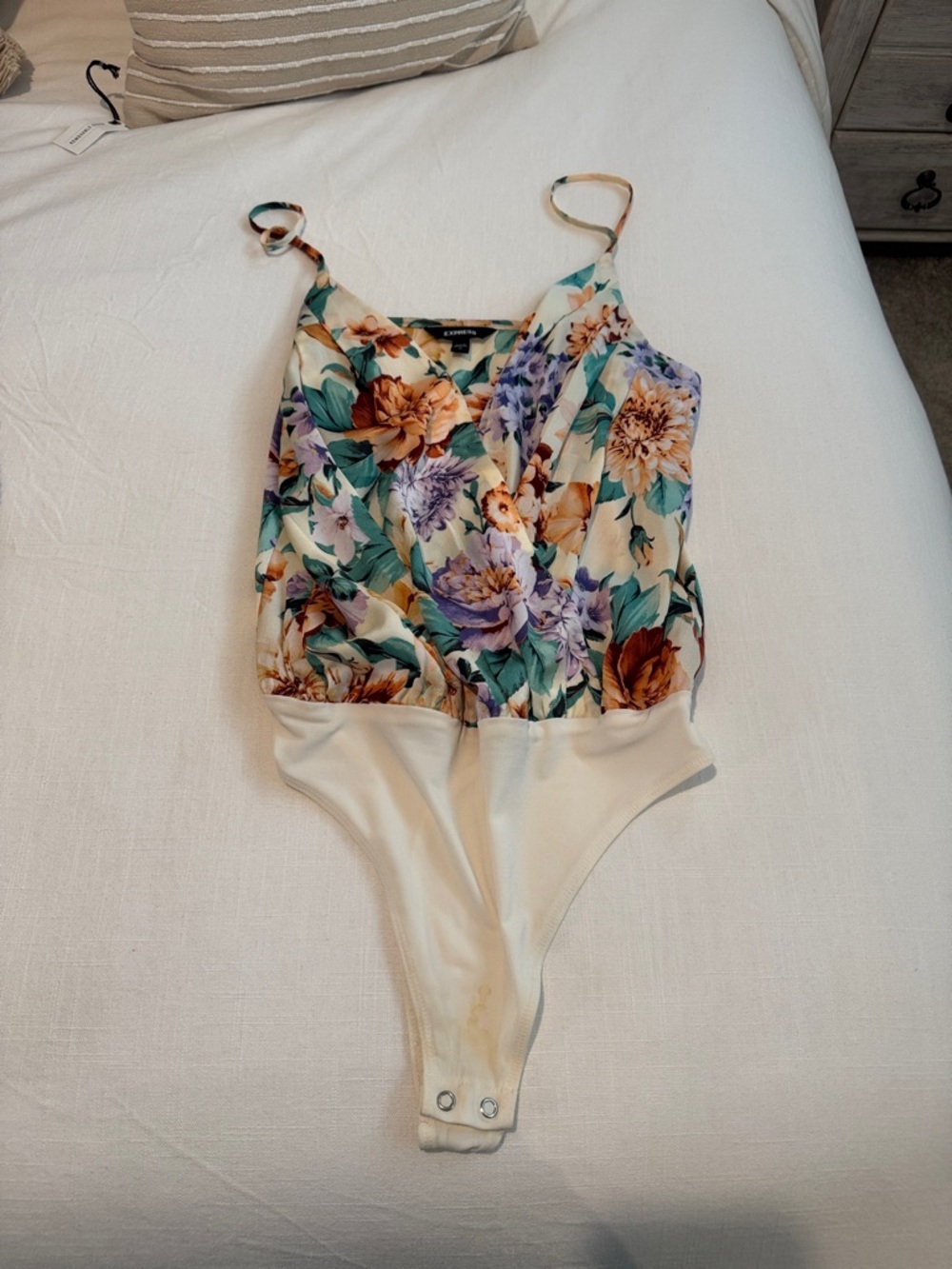Express Floral Surplice Bodysuit